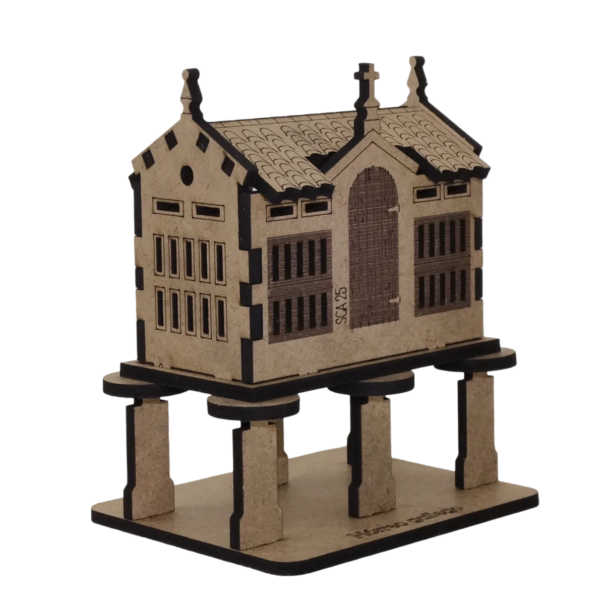 Maqueta de Horreo gallego de madera. Puzzle