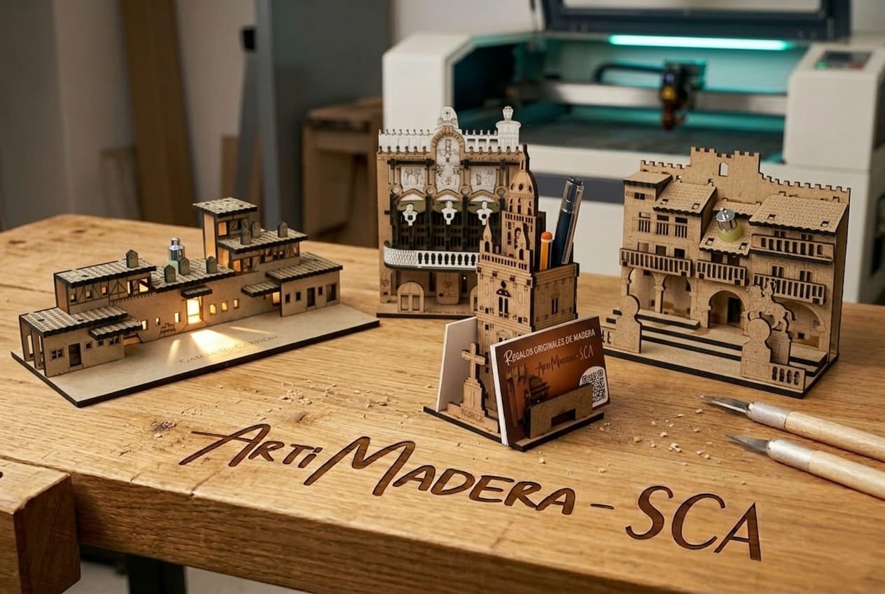 Regalos corporativos artesanales maquetas madera